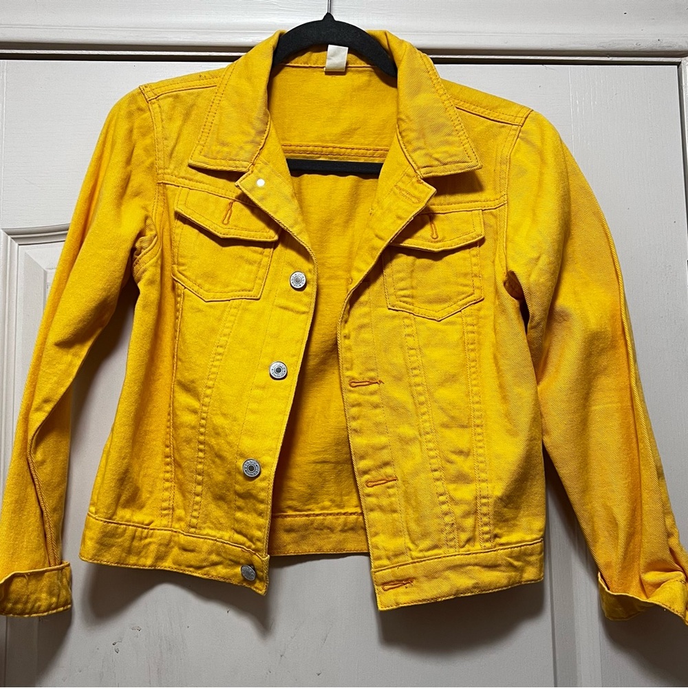Bright Yellow Women's Denim Jacket